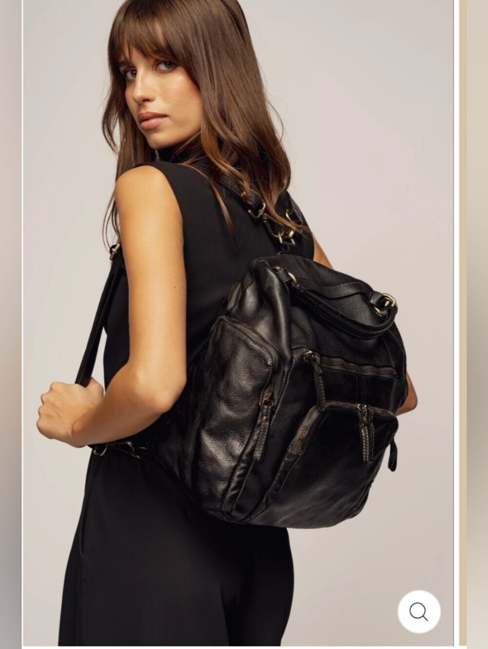 Vintage Italian Leather Quest Backpack Purse